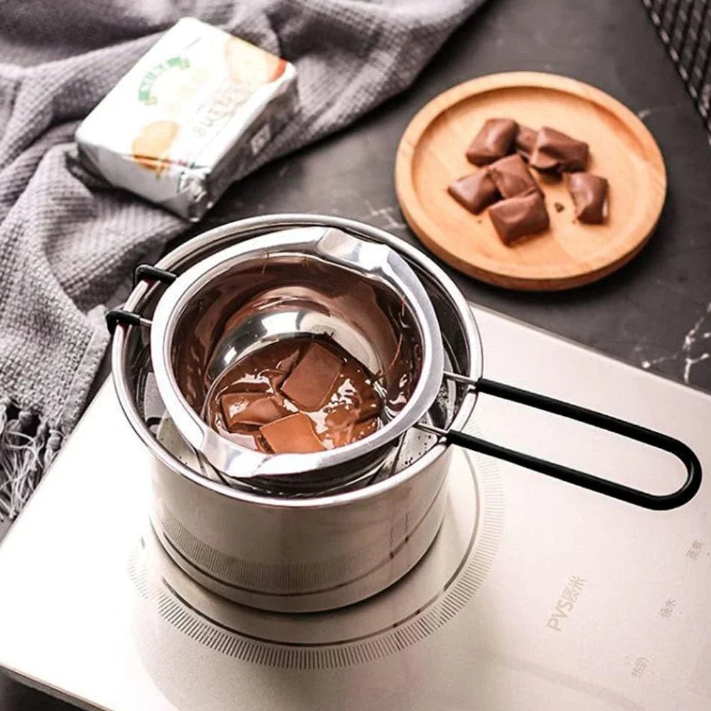 2Pcs Stainless Steel Wax Melting Pot Multi Size Candle Soap Making Set Chocolate Baking Long Handle Anti Scalding Household Tool