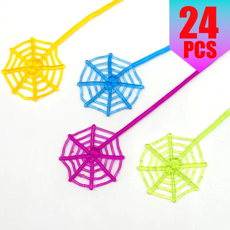 Adhesive Spider Web Party Small Gift Set for Halloween Birthday Candy Bag Classroom Prize Themed Party Favors