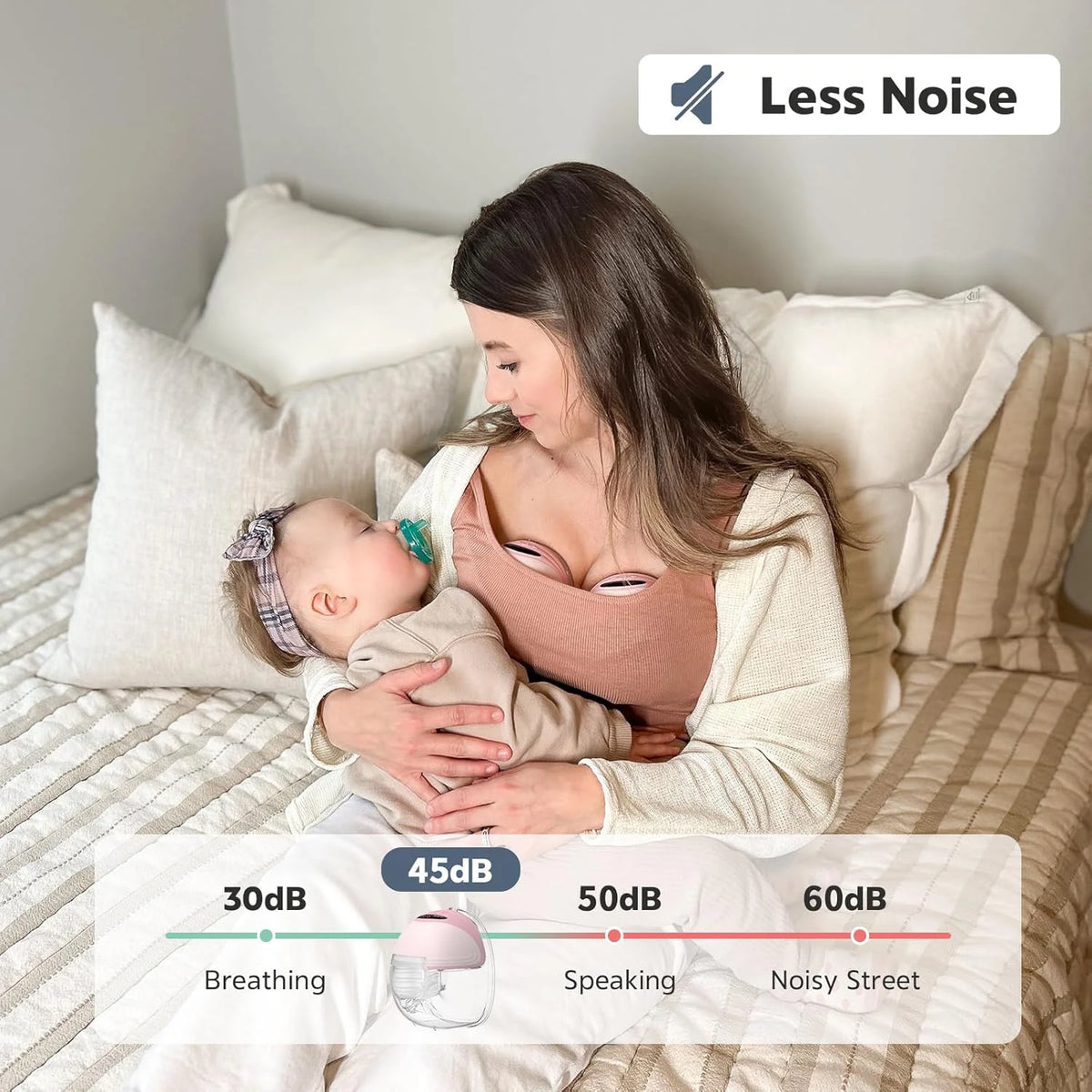 BornBL S21 Breast Pump Portable Electric Breastfeeding Pump with USB Rechargeable Wireless Hands-Free for Mom Baby Feeding