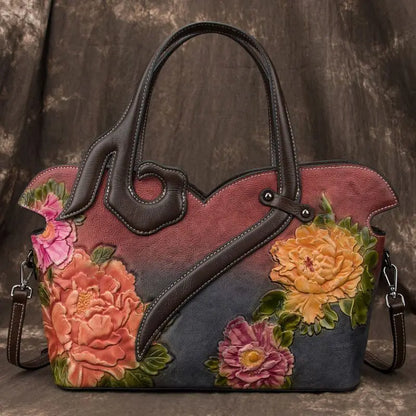 New Retro Leather Bag Cowhide Genuine Leather Handbags Women Crossbody Bag Single-shoulder Bags Fashion Big Capacity Package