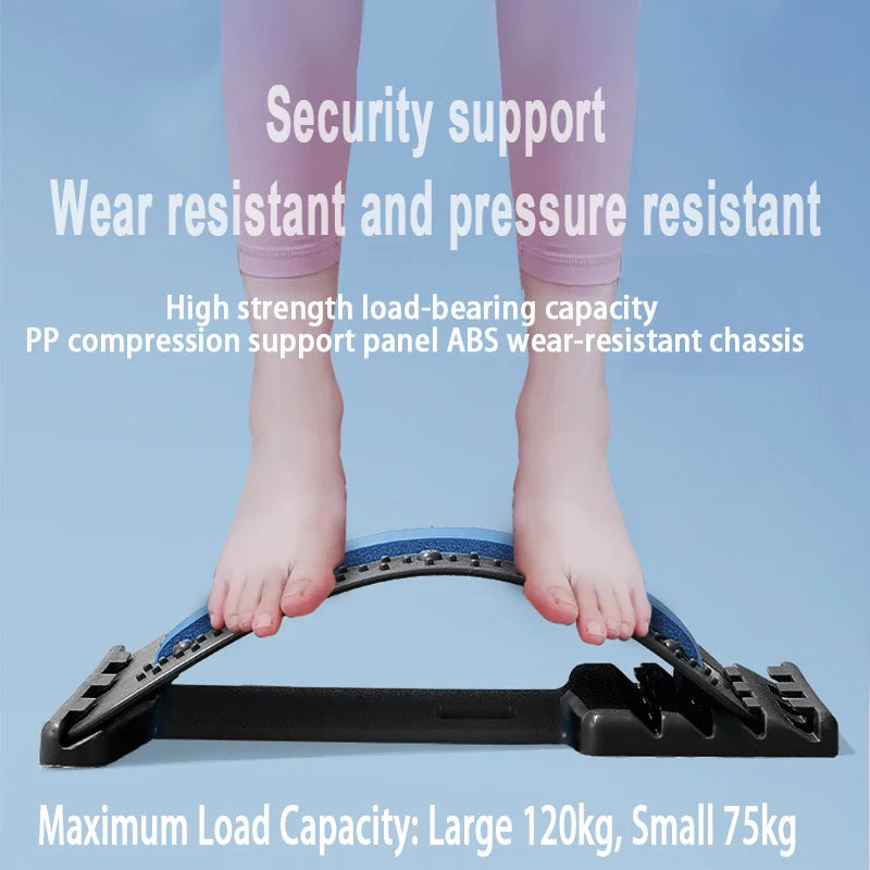 4-Level Adjustable Back Stretcher Lumbar Support Massage Roller with Sponge Strip for Spine Relax Home Office Yoga Aid