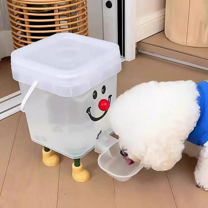 3L Cute Clown Gravity Automatic Pet Water Dispenser, Thickened Dog Cat Auto Water Feeder with Detachable Clear Drinking Bowl