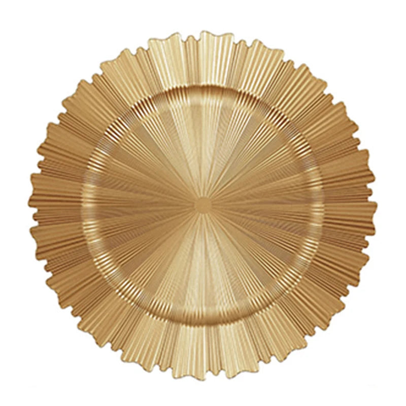 100/50/30/20/10 Pack Gold Charger Plates Luxury Set for Wedding Table Dinner Birthday Party Reception Banquet Holiday Home Decor