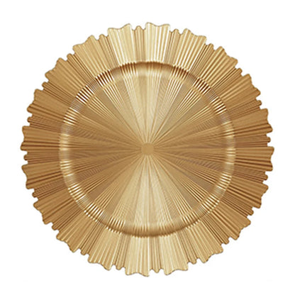 100/50/30/20/10 Pack Gold Charger Plates Luxury Set for Wedding Table Dinner Birthday Party Reception Banquet Holiday Home Decor