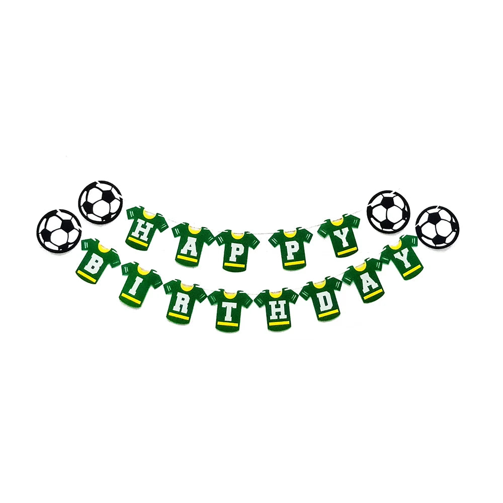 Soccer Ball Cake Topper Decorations Cupcakes Toppers Happy Birthday Sign Decor Football Theme Boy Girl Birthday Party Supplies