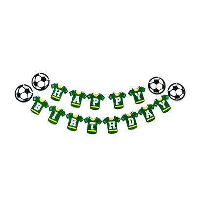 Soccer Ball Cake Topper Decorations Cupcakes Toppers Happy Birthday Sign Decor Football Theme Boy Girl Birthday Party Supplies