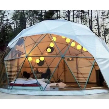 Luxury Geodesic Dome Glamping Tent, Waterproof Outdoor Round Shelter with Private Bathroom for Resort Holiday Accommodation