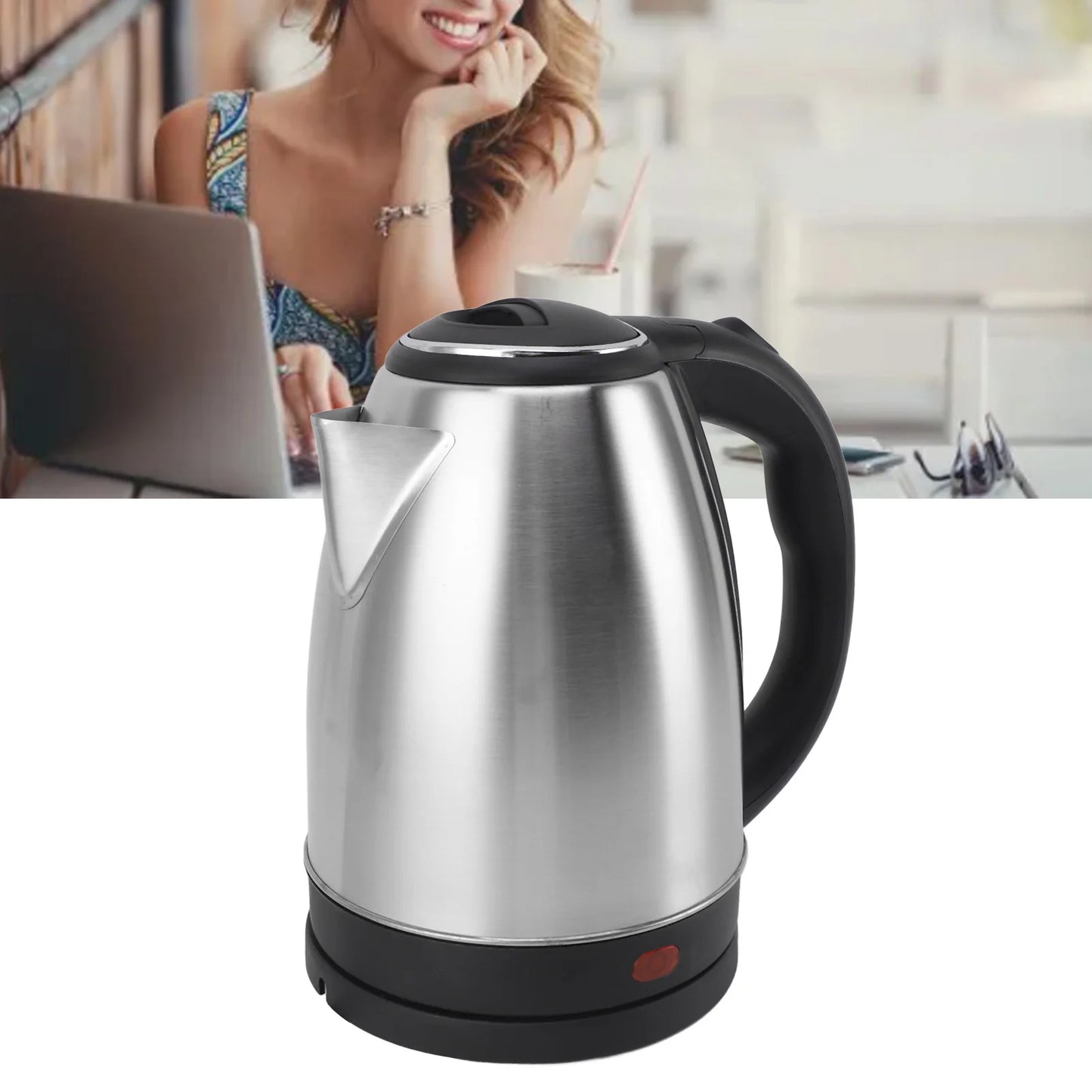 2L Fast Boiling Electric Kettle 2L Stainless Steel Water Heater Auto Shut Off Safety Cool Touch Handle for Home Office Tea