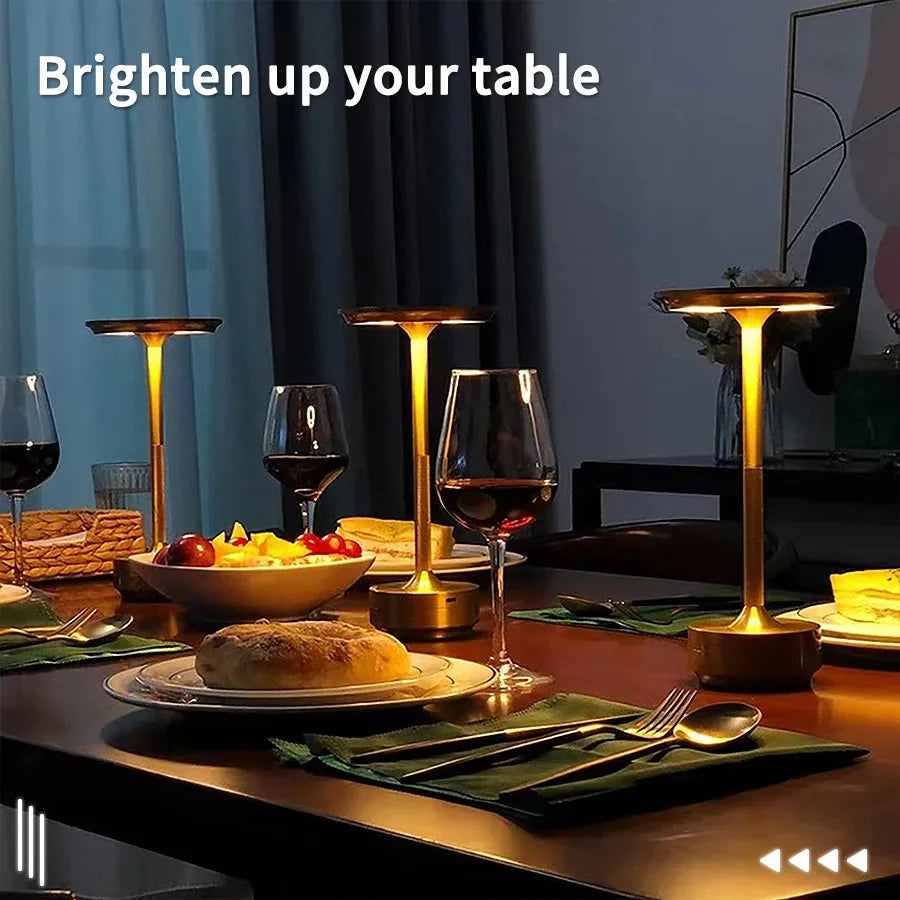 Wireless Table Lamp for Bedroom USB Rechargeable Touch Lamp Candle Creative Lamps Room Decoration Desk Lamp