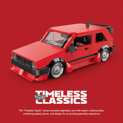 REATIVE Red Golf MK2 Car Building Blocks MOC Speed Vehicle Model Bricks High Tech Ideas Toy Kit Collection DIY Gift Kids Aldult