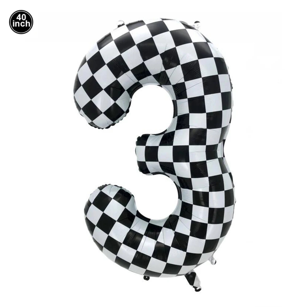 40'' Number Race Car Balloon Racetrack Balloon Truck Bike Wheels Tire Racing Car Theme Party Supplies Boys' Birthday Party Favor