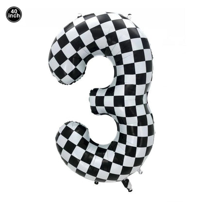 40'' Number Race Car Balloon Racetrack Balloon Truck Bike Wheels Tire Racing Car Theme Party Supplies Boys' Birthday Party Favor