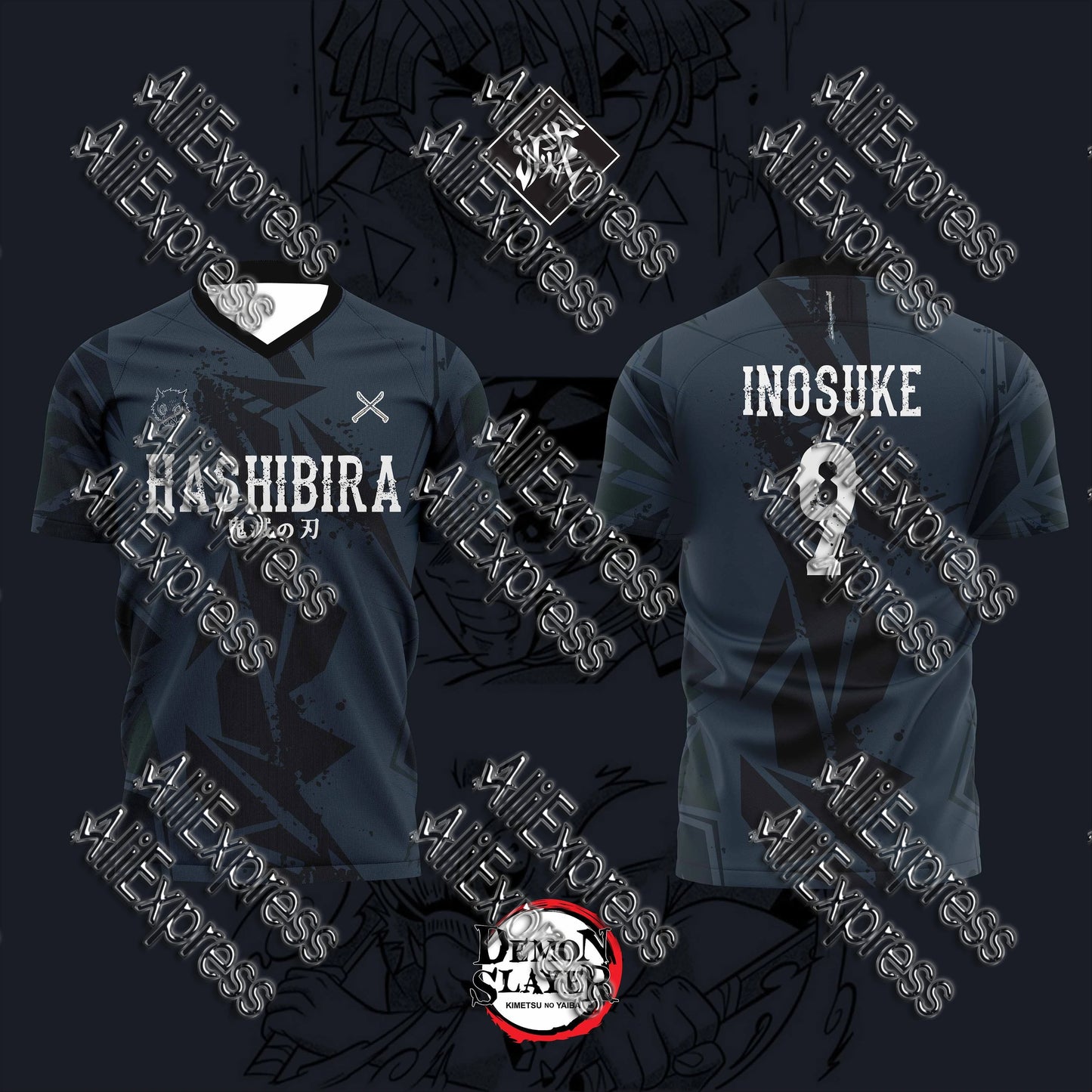 Summer Vintage Anime Devil Slayer Short Sleeve Tops Fashion Unisex Manga Breathable V-Neck T-Shirt Japanese Classic Anime Tee