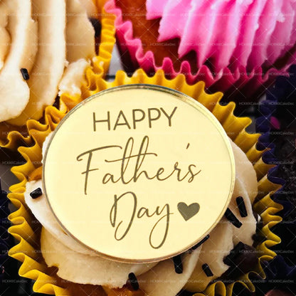 10pcs Gold Acrylic Best DAD Ever/LOVE YOU Dad Cake Toppers for Happy Father`s Day Birthday Party Cake Decorations