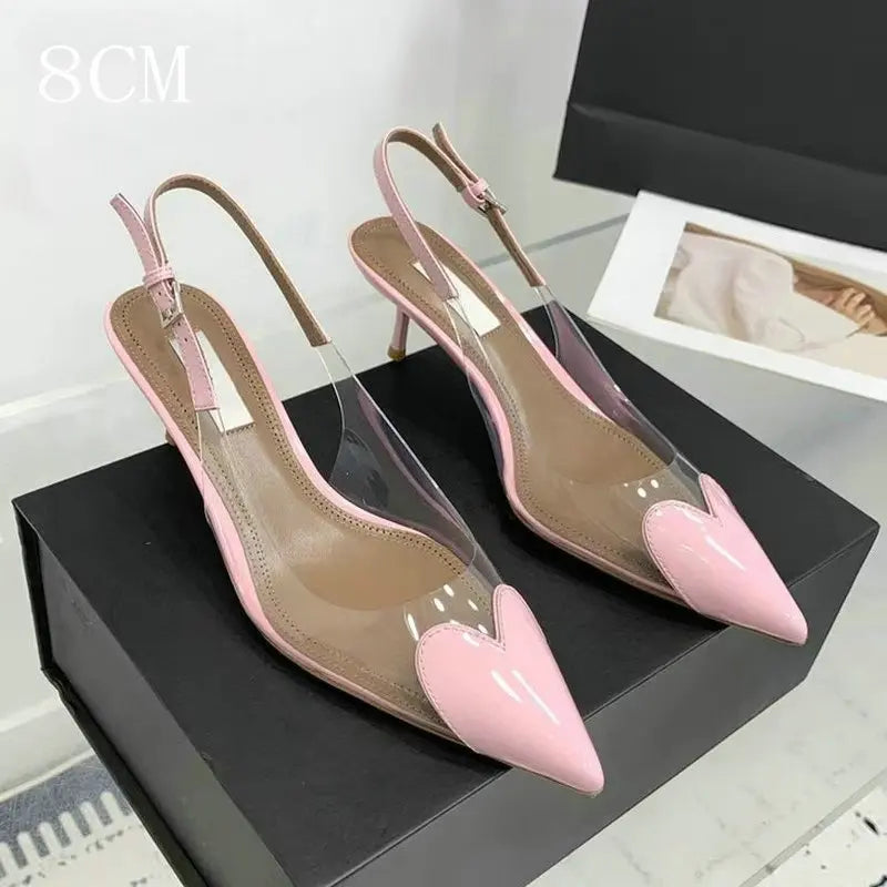 2026 New  High Heels Pvc Transparent Sandals Women'S Pointed-Toe Sexy Single Shoes