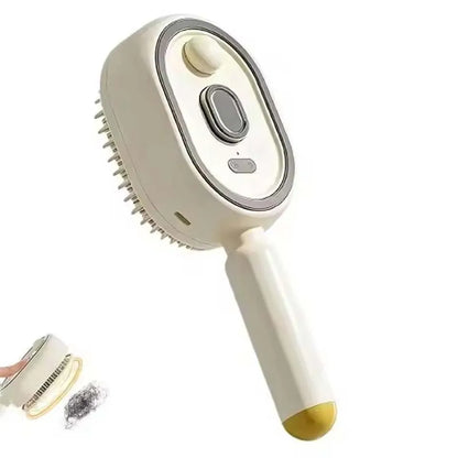 2026 Electric Steaming Hair Straightener Brush Electric Spray Air Cushion Massage Hair Brush Rechargeable Detangling Steam Brush