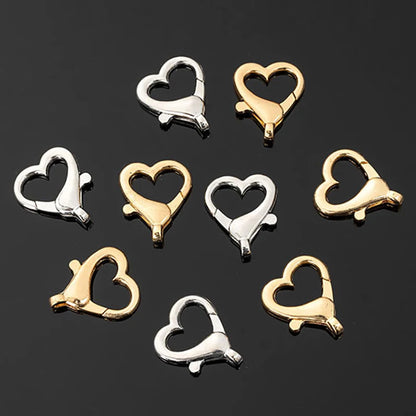 Heart-Shaped Lobster Clasps — Metal Bag & Keychain Charm Connectors