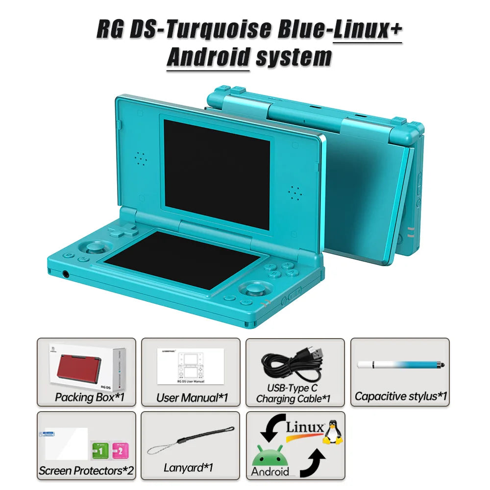 Anbernic RG DS Dual 4.0” IPS Screen Video Game Console Android 14 Support Dual Application On Split Screens & Hall-Switch Chip