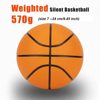 Weighted Silent Basketball 570g Size 7 and 450g Size 5 Standard Noiseless Basketball PU Foam Airless Indoor Training Quietly