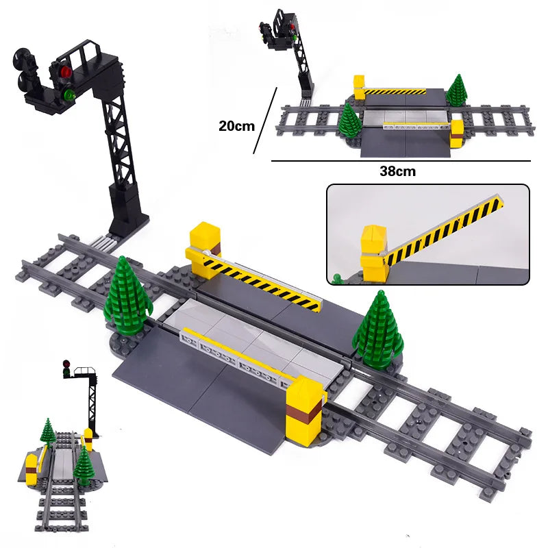 NEW City Trains Flexible Tracks Soft Straight Curved Rails Switch Building Block Creative Models Railways Toys For Kids Gifts