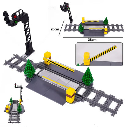 NEW City Trains Flexible Tracks Soft Straight Curved Rails Switch Building Block Creative Models Railways Toys For Kids Gifts