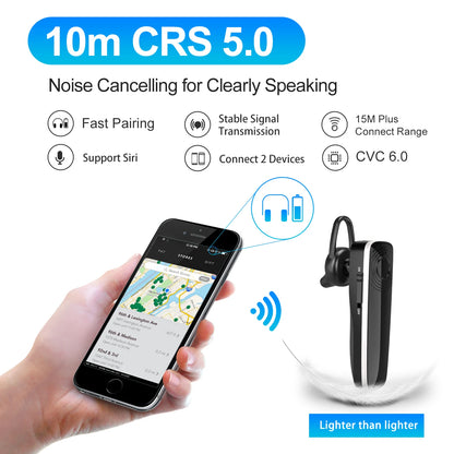 New Bee NB12 Wireless Bluetooth Headset Earbuds Earphones With MEMS Micro Ear Hook Handsfree for Driving Business Headphones
