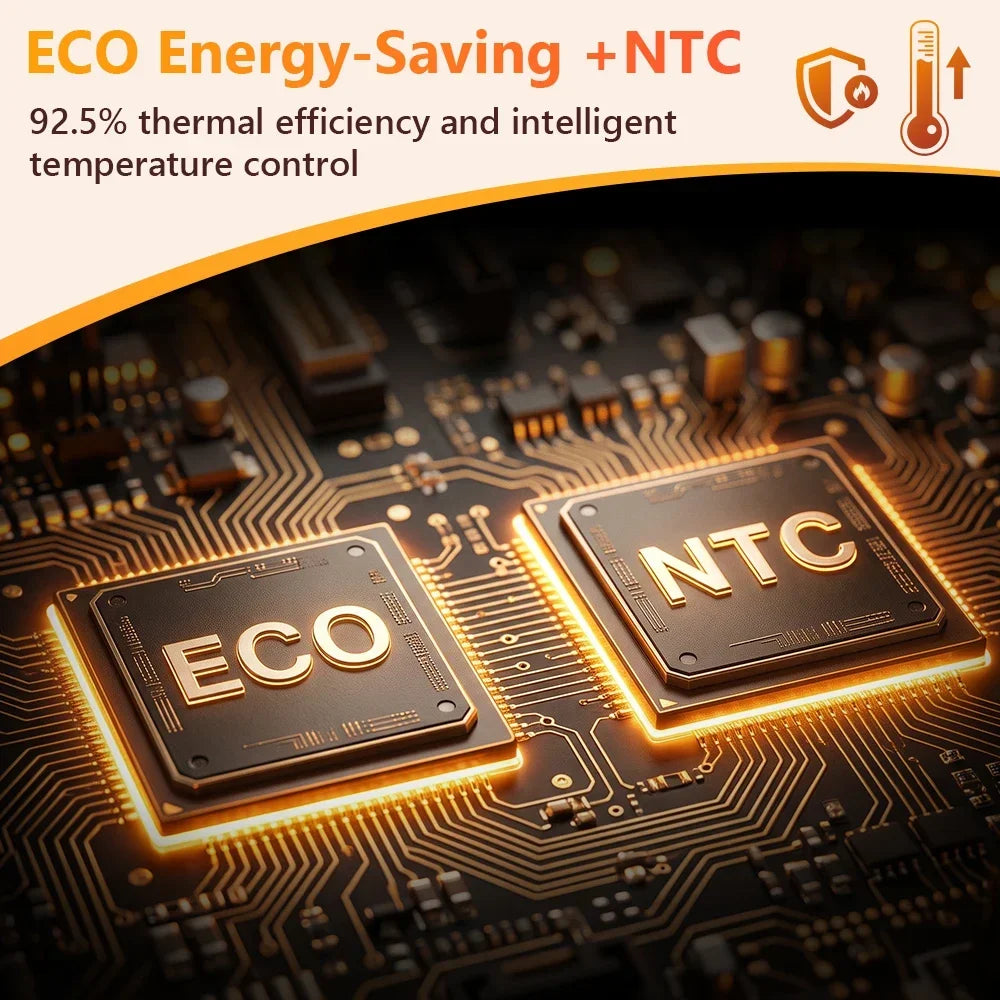 Electric Ceramic Space Heater 1000W, PTC Fast 3s Heat, Touch Screen 3 Heat 4 Timer Settings, Tip-Over Protection, under 36dB