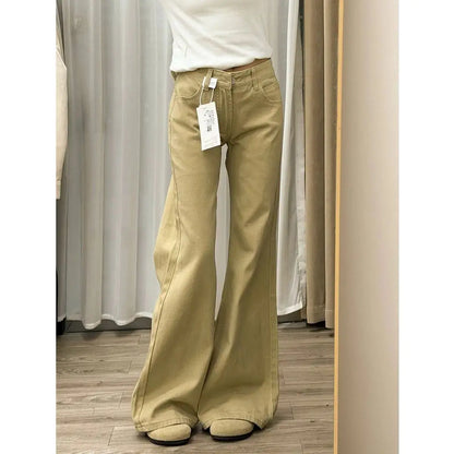 Ladies Flare Trousers Leisure Slimming Vintage Inspired Autumn High Waist Bell Women's Pants Flared Jeans Y2K