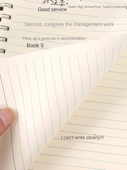 1 Pcs Thick Student Notebook, Minimalist Ledger, Horizontal A5/B5/A4 Notebook, A Total of 80 Sheets (Including Ledger Stickers)