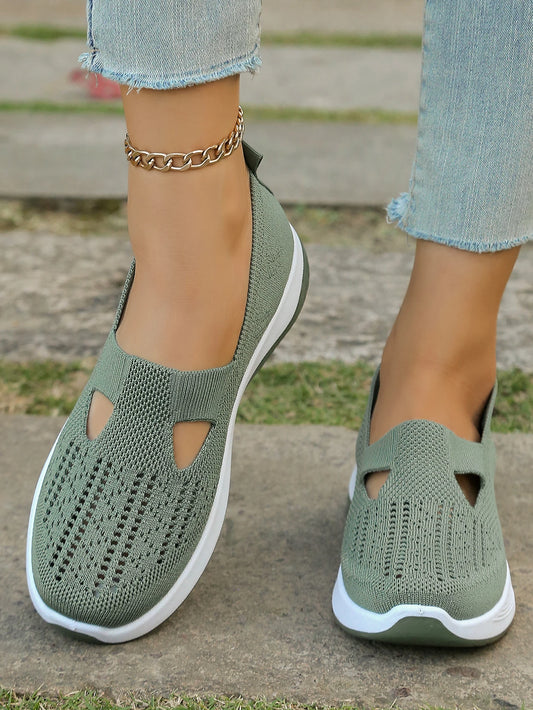 Women's shoes, women's sports shoes, summer flying woven mesh soft sole breathable sports shoes