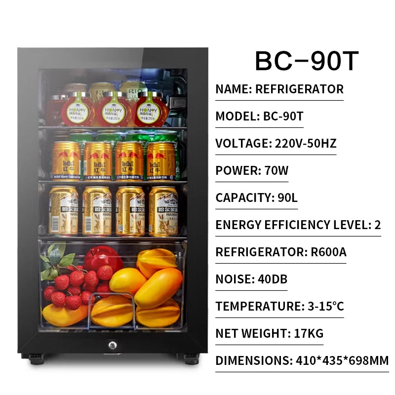 Household refrigerator Small office ice bar Tea refrigerator E-sports hotel display cabinet Beverage wine cabinet