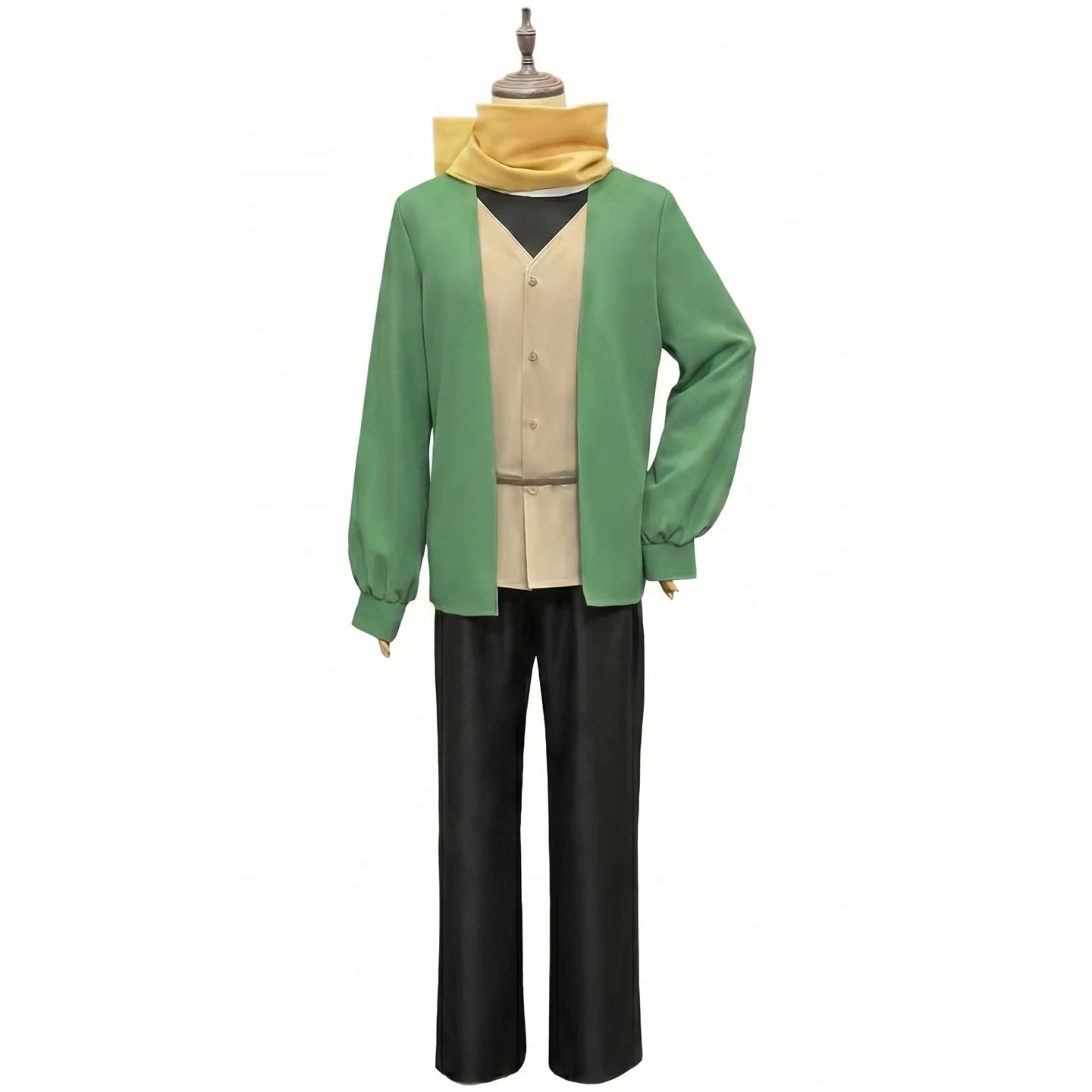 Natsuki Subaru Cosplay Costume Anime Re:Life in A Different World From Zero Black Cape Green Shirt Pants Set Christmas Halloween