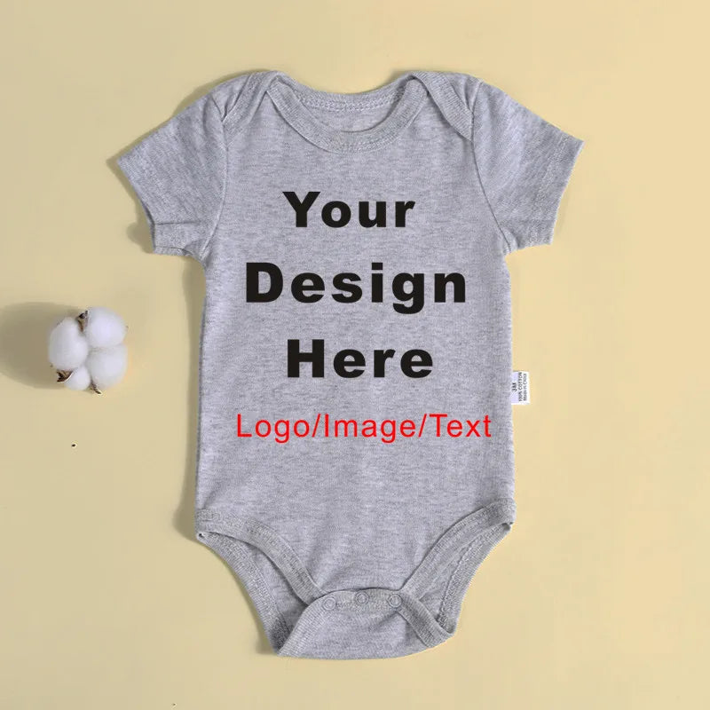DIY YOUR Deisng Newborn Customization Bodysuit Long Sleeve & Short Sleeve Jumpsuit Simple CUSTOM TEXT Baby Romper