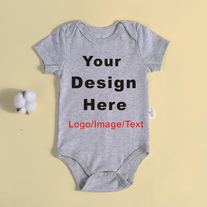 DIY YOUR Deisng Newborn Customization Bodysuit Long Sleeve & Short Sleeve Jumpsuit Simple CUSTOM TEXT Baby Romper