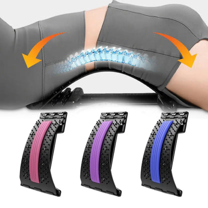 Lumbar Relaxation Device Acupressure Back Stretcher 4-Level Adjustable Massager For Lower Back Pain Relief Lumbar Spine Support