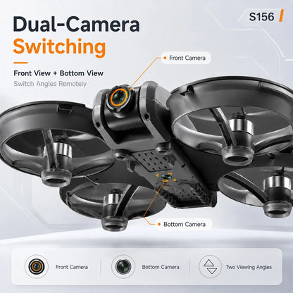 RC Drone 12.5cm Large Screen Remote Control Optical Flow Positioning Stable Hover Wind Resistant 360° Surround Protection Brushless Power Drone