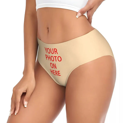 Custom DIY Logo Briefs Underwear Women's Stretch Comfortable Shorts Panties Customized Photo Print Brief Panties