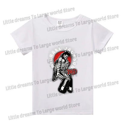 Michael Jackson T-shirt Children Clothing Singer Printed Cotton Tops Boy Girl MJ Summer Tee Shirts Casual Clothes Birthday Gift
