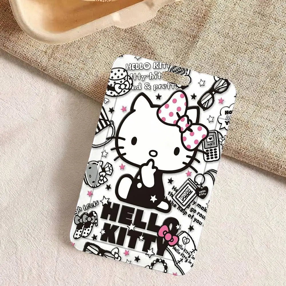 Cute Cat H-Hello K-Kitty NFC Contactless Sliding Card Sleeve For Student Cards, Bus Cards, ID Cards, And Work Permits