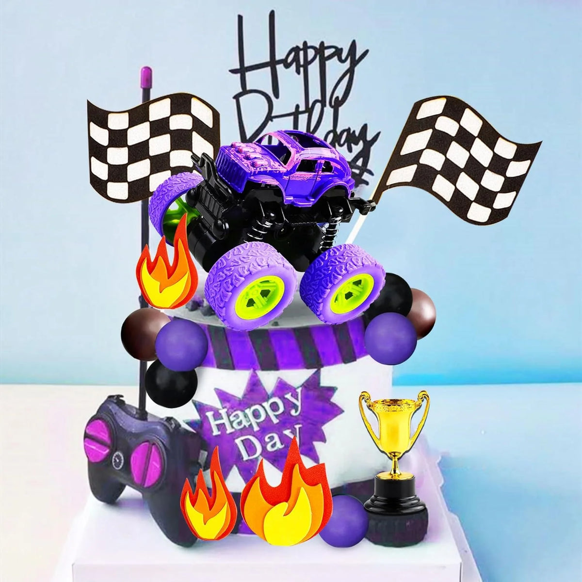 Monster Truck Birthday Cake Decoration Monster Car Cake Topper for Monster Truck Birthday Party Supplies Favors