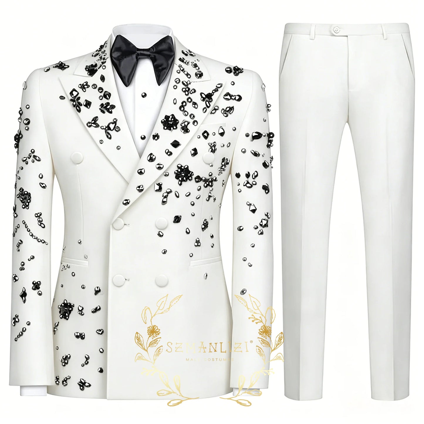 Fashion Burgundy Boy Suit Crystals Wedding Tuxedo Double Breasted Formal Child 2 Pieces Blazer Pants costume enfant garçon