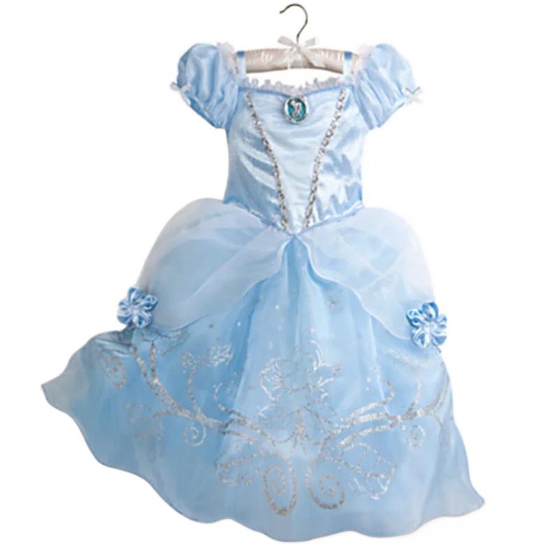 Elsa Anna Kid Princess Girls Dress Rapunzal  Kids Cosplay Halloween Vestidos Children Costume Birthday Party Dress