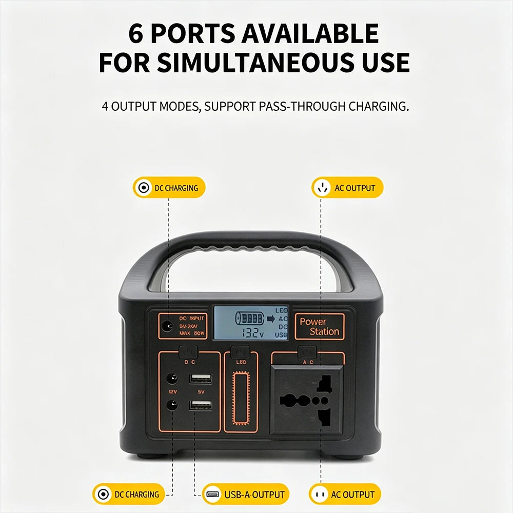 100W Portable Solar Generator LiFePO4 Power Station 78.6Wh Rechargeable Outdoor Camping RV Home Emergency Backup Power Supply