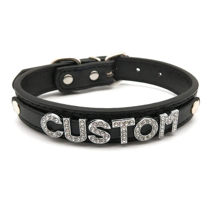 Sexy PU Leather Custom Name Letters Choker Collar Necklaces Men Women Personalized Cosplay Customized Chocker Jewelry