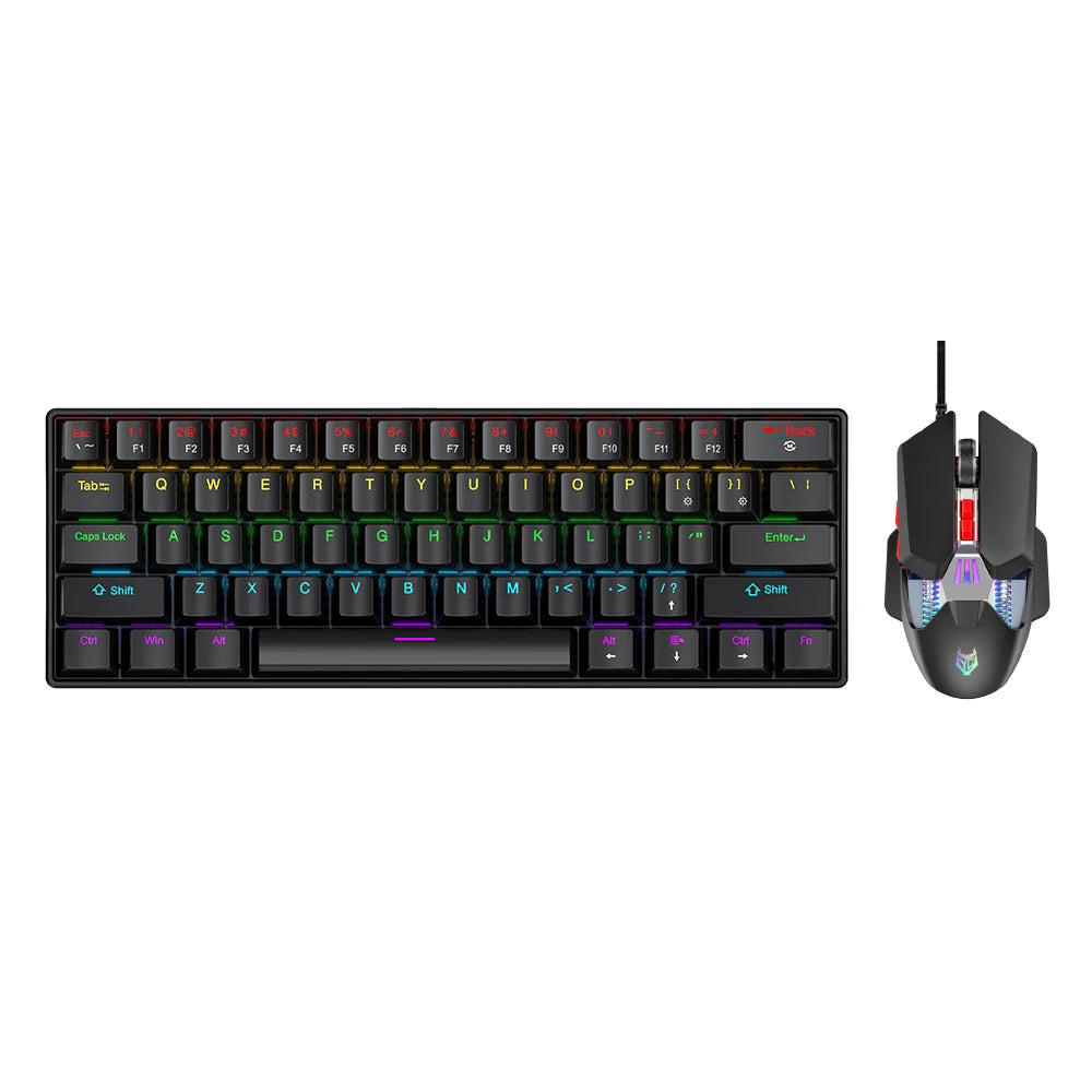 Mechanical keyboard and mouse set, 60% Portable Mini Wired Keyboard and Mouse combos, 61 Keys Phantom RGB keyboard and mouse kit