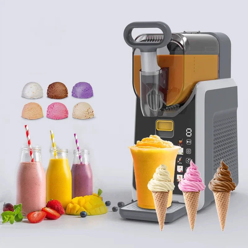 Snow Melting Machine Small Household Cold Drink Slush Machine Automatic Cleaning Smoothie Beverage Milkshake Shaved Ice Machine
