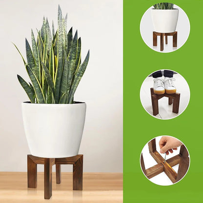 Strong Durable Planter Garden Display Bonsai Holder Plant Stand Shelf Flower Pot Trays Wood Rack