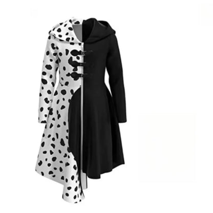 Cruella Cosplay Costume Maid Dress Halloween Costumes for Women Vestido Role Play Clothing Party Uniform Suit