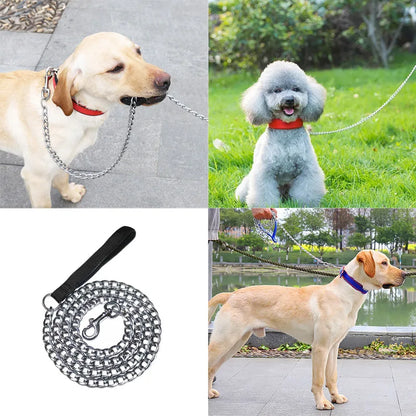 120cm Pet Dog Metal Wear Resistant Chain For Small Medium Dog Chain Leads Iron Chain Anti-Bite Metal Pet Dog Chain Supplies