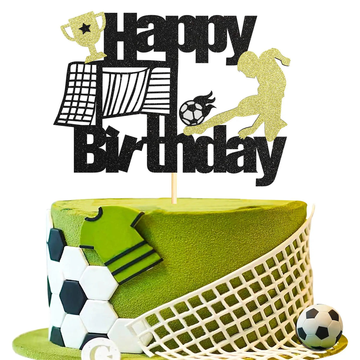 Weightlifting Cake Topper Happy Birthday Sports Pump Iron Kids Boy Man Party Baby Shower Cupcake Decoration Baking Supplies DIY
